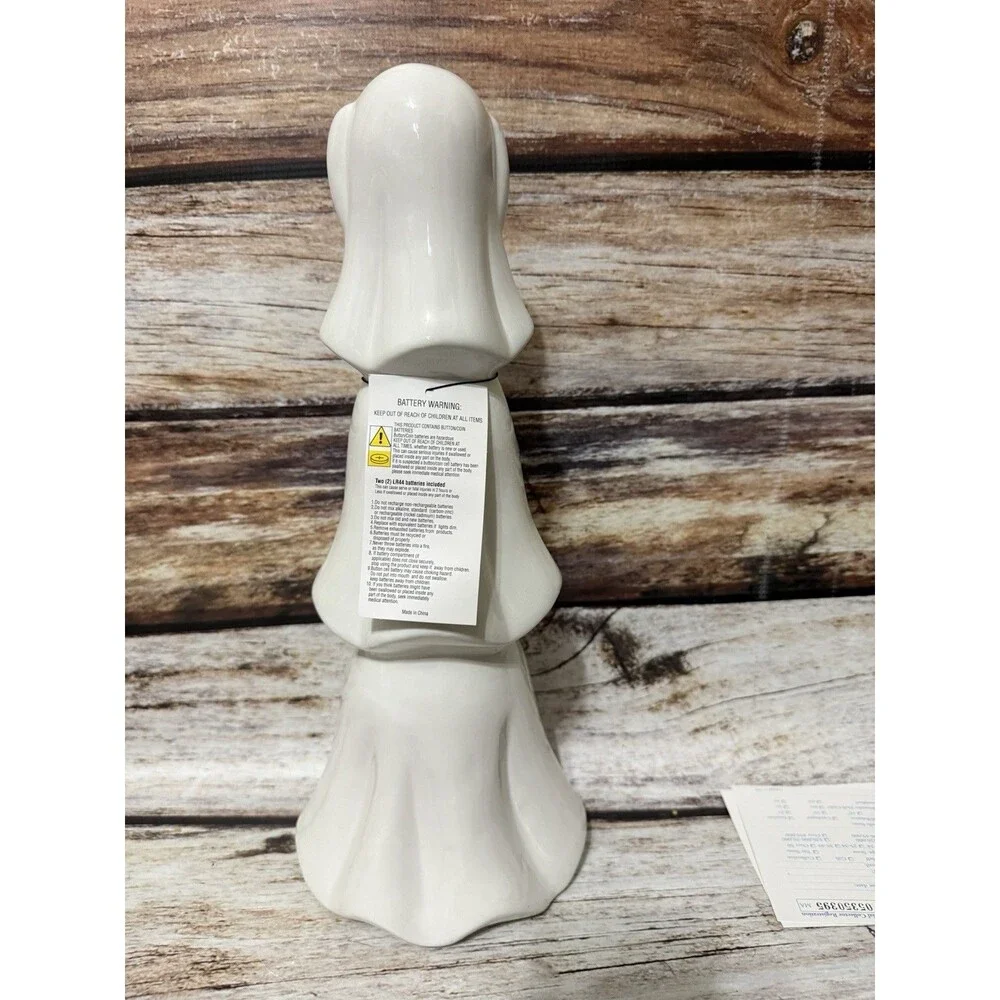 Light Up Stacked Ghosts  Hear No Evil See No Evil Speak No Evil Halloween Decor